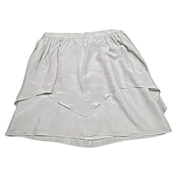 Banana Republic Womens Silver Silk Tiered Mini Skirt Size 4 - Picture 1 of 4
